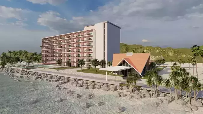 Hotel Beach 3D model