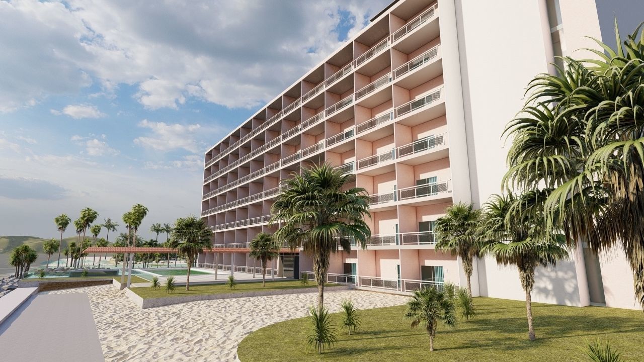 Hotel Beach 3D model_3