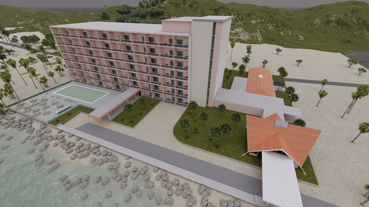 Hotel Beach 3D model_14
