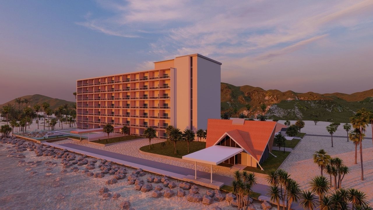 Hotel Beach 3D model_9