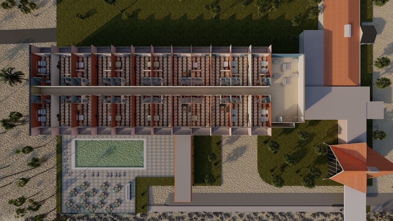 Hotel Beach 3D model_6