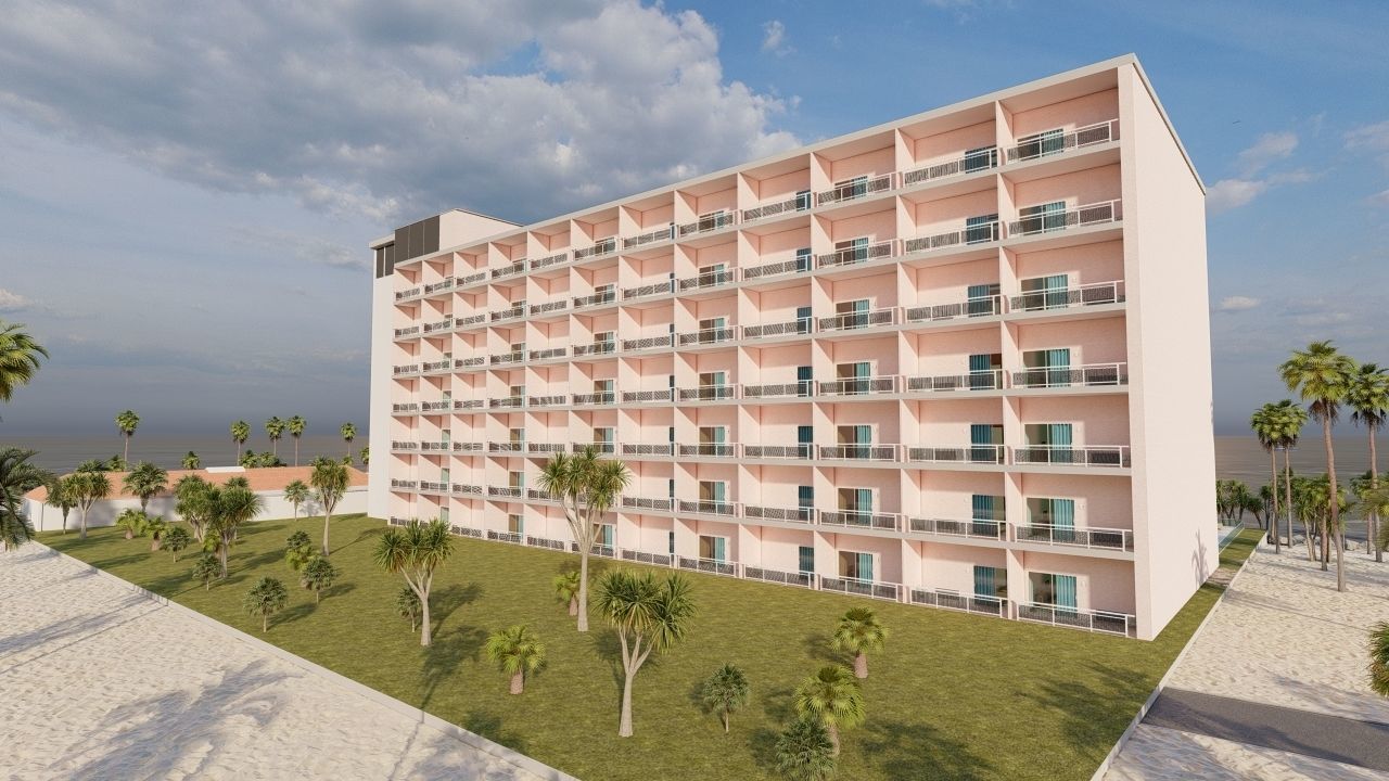 Hotel Beach 3D model_11