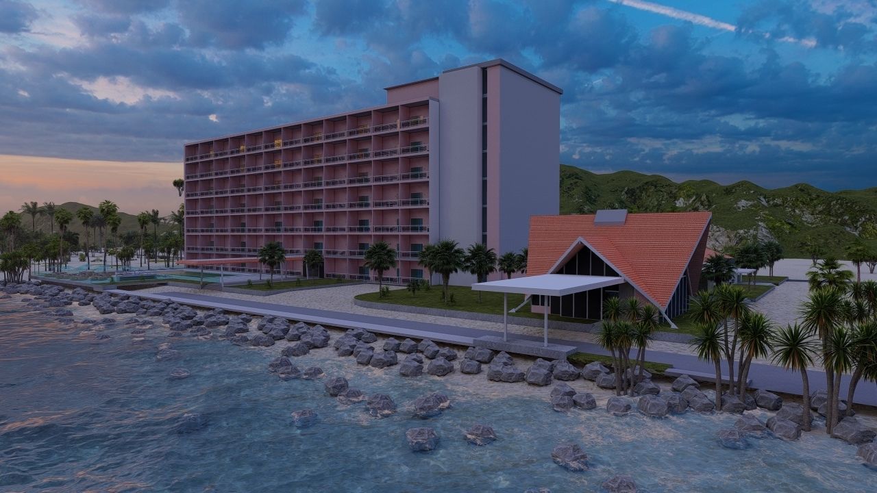 Hotel Beach 3D model_8
