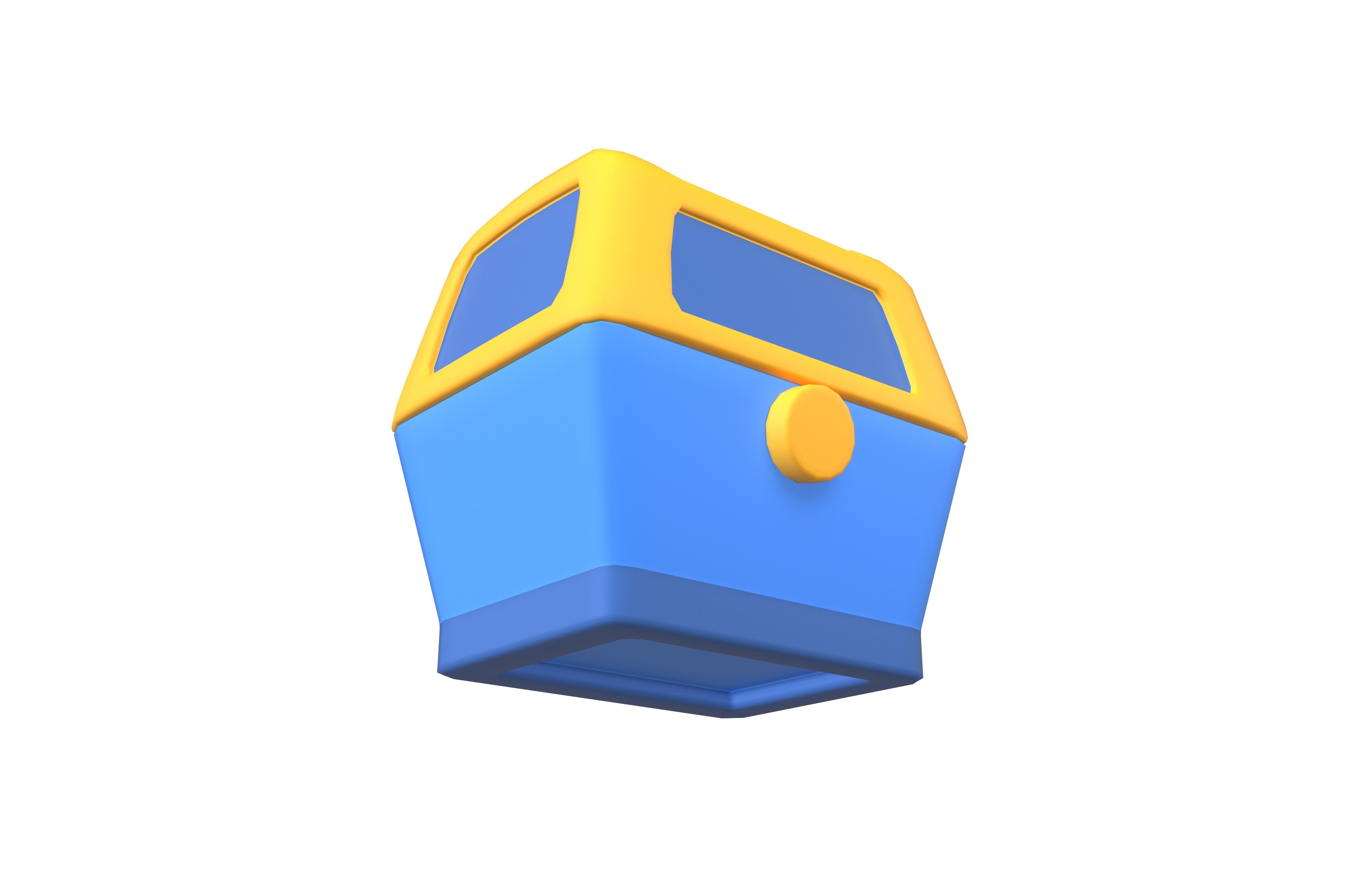 Cartoon Chest v1 002 Low-poly 3D model_3