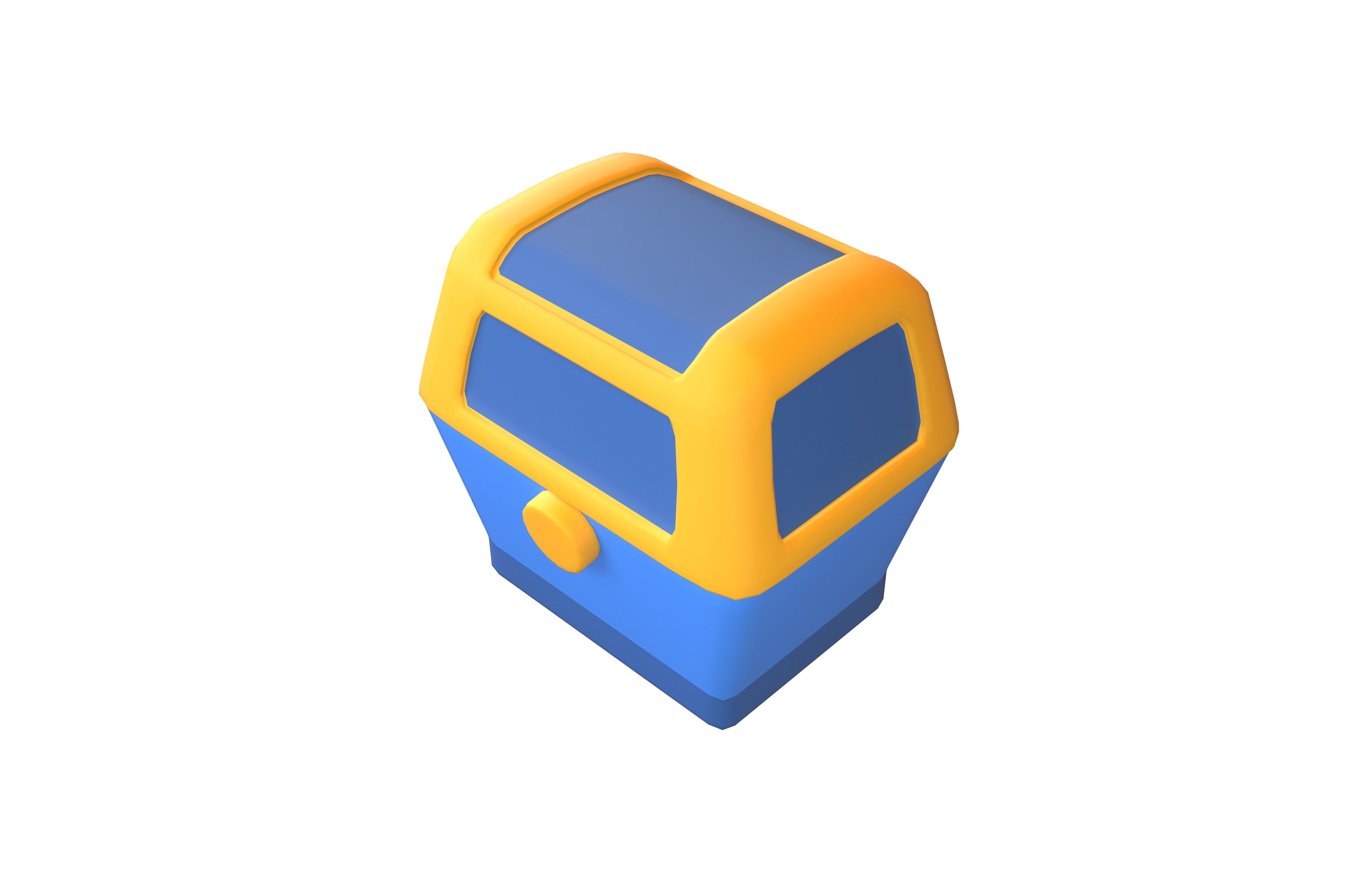 Cartoon Chest v1 002 Low-poly 3D model_2