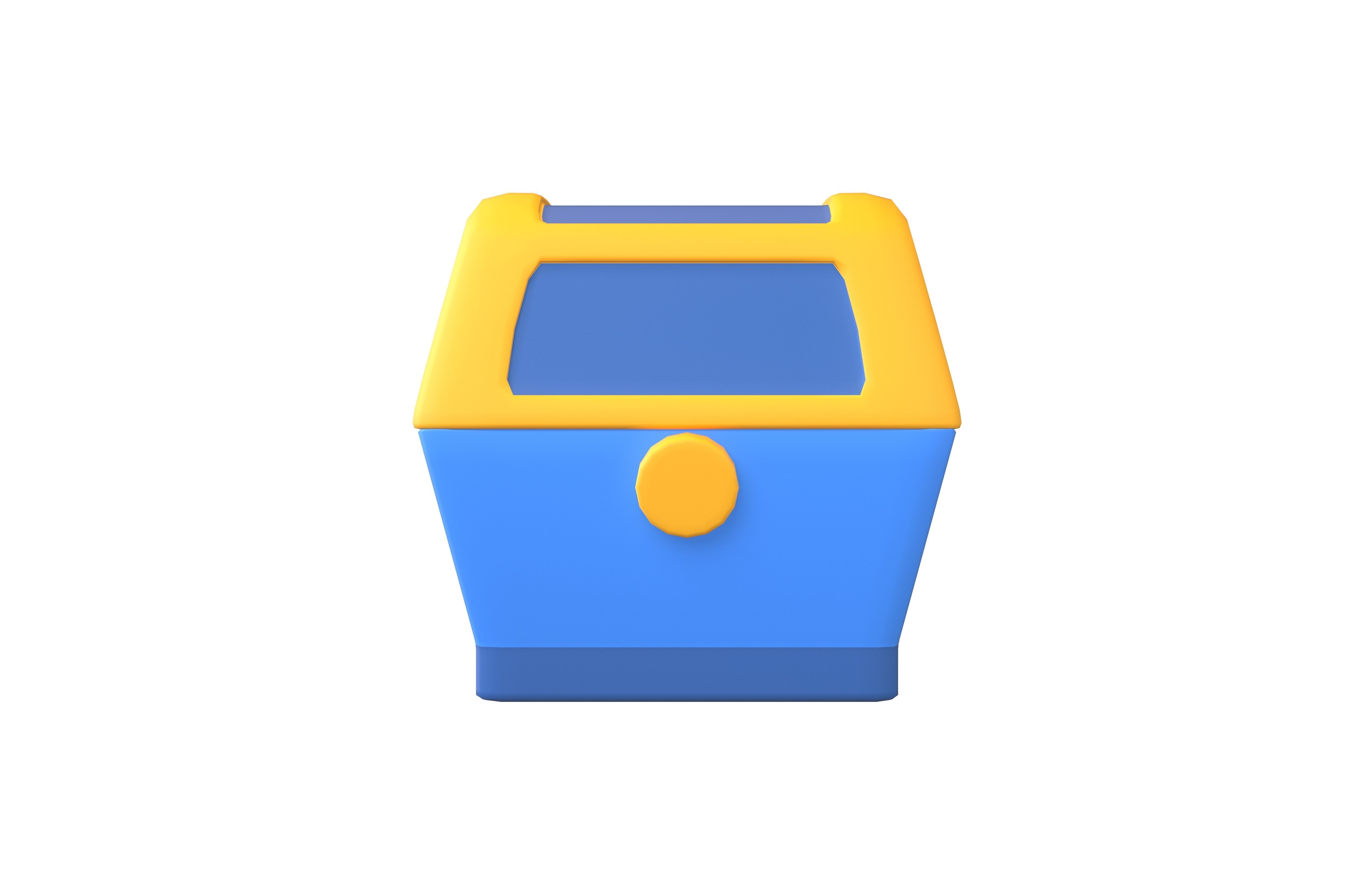 Cartoon Chest v1 002 Low-poly 3D model_1