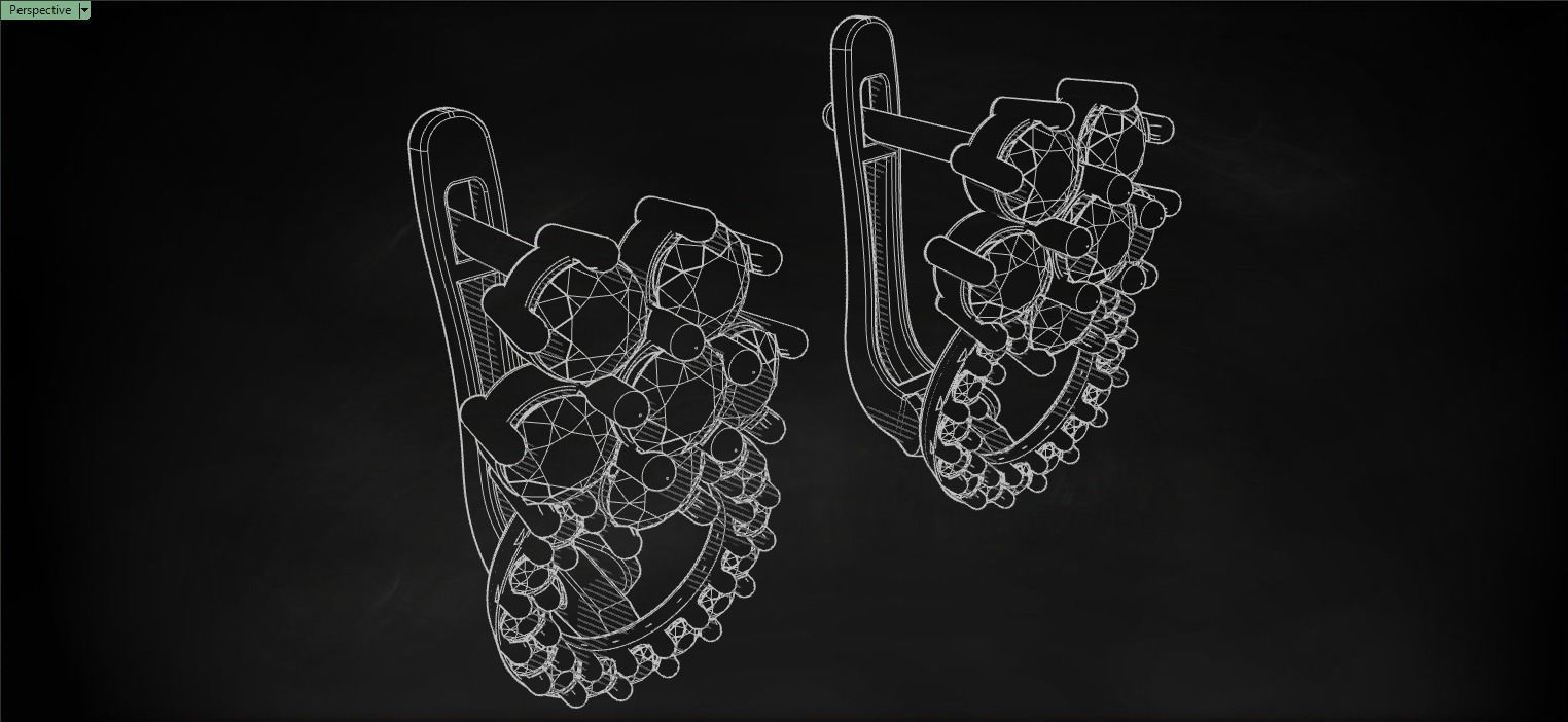 Women Earrings 3D print model_6