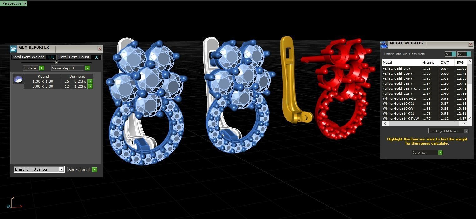 Women Earrings 3D print model_3