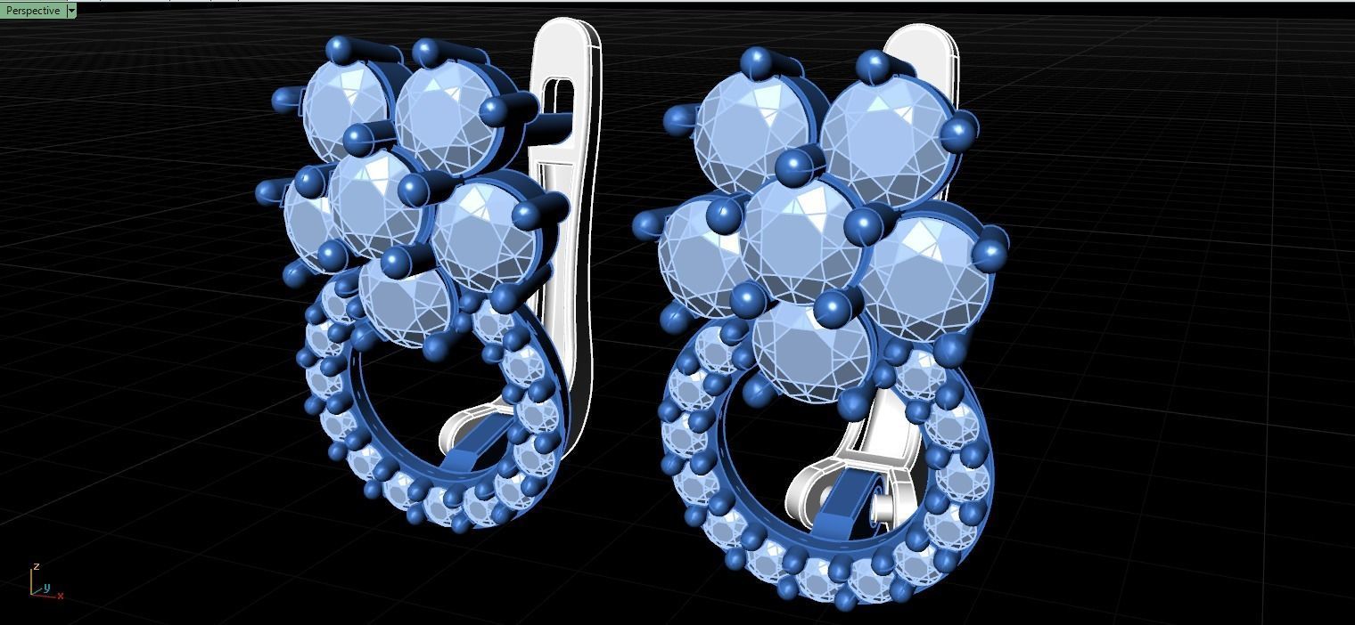 Women Earrings 3D print model_4