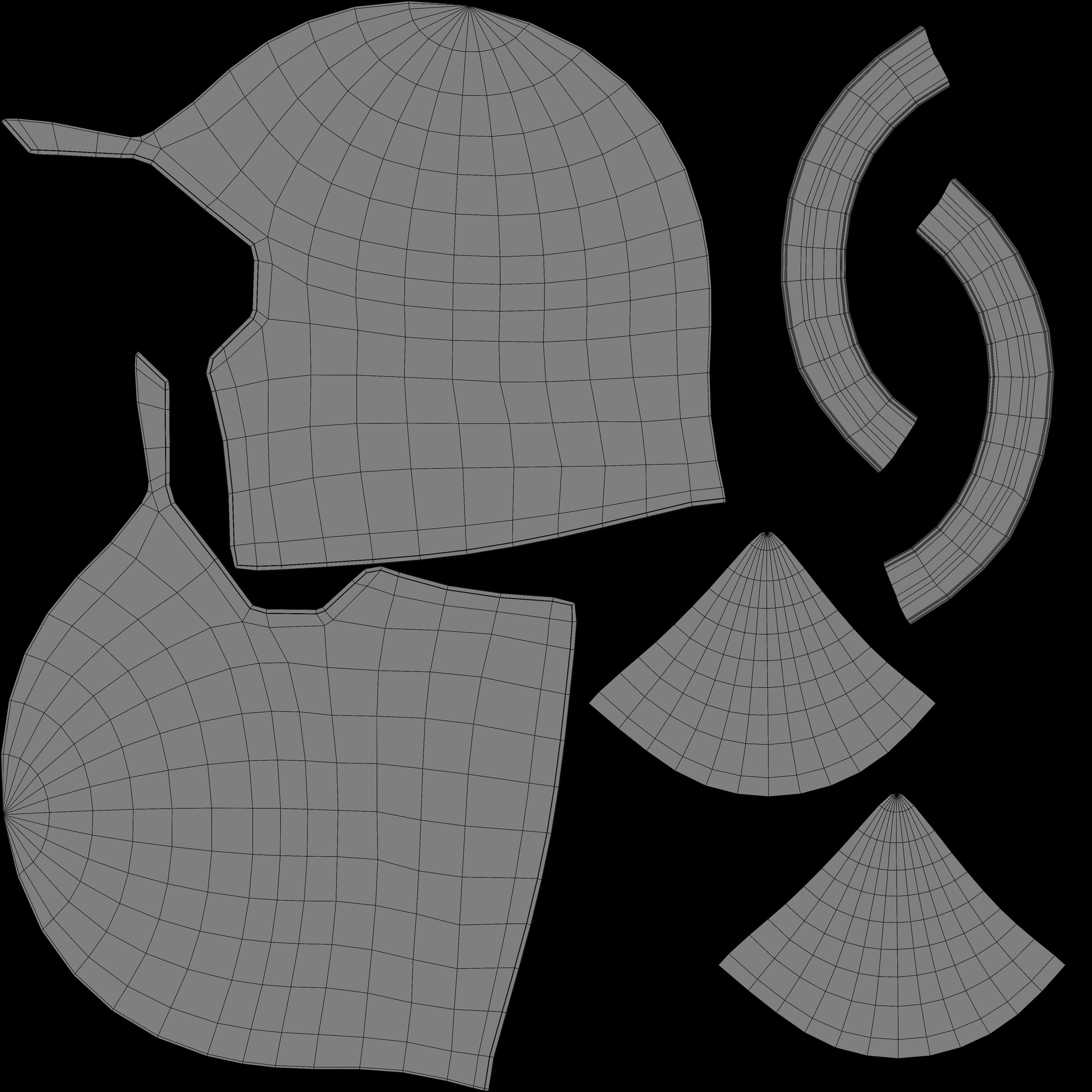 Helmet medieval armor viking lowpoly game asset Low-poly 3D model_7