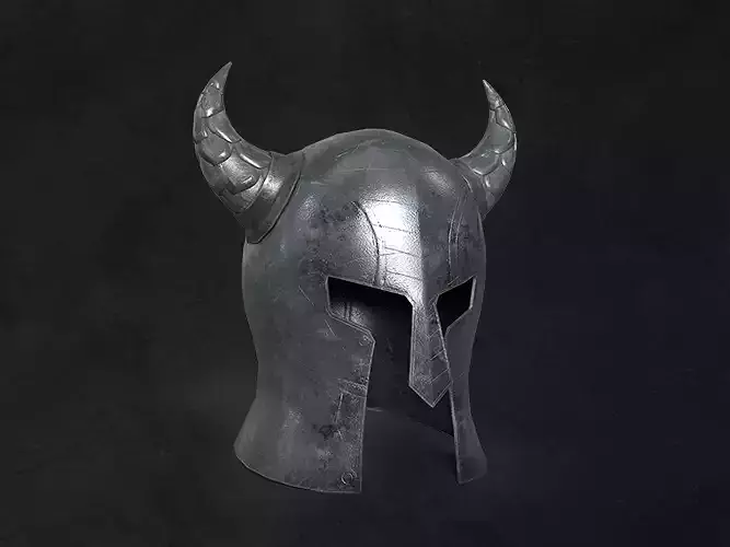 Helmet medieval armor viking lowpoly game asset