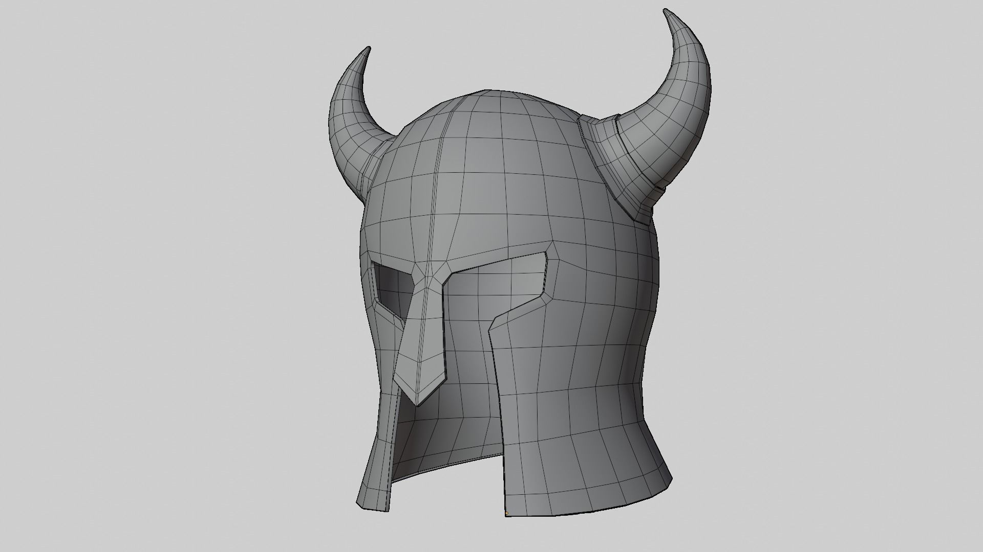 Helmet medieval armor viking lowpoly game asset Low-poly 3D model_6