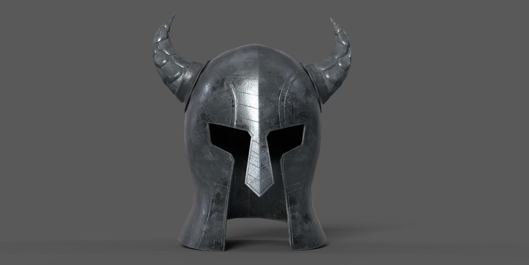 Helmet medieval armor viking lowpoly game asset Low-poly 3D model_3