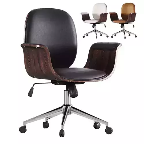 Office Chair White Bent Wood and Faux Leather vidaXL