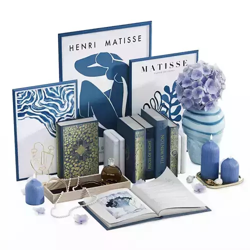 Blue decorative set