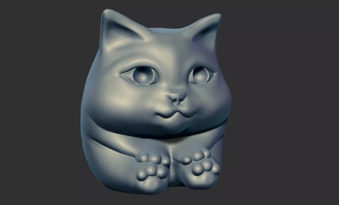 sitting cat sculpture 3D print model