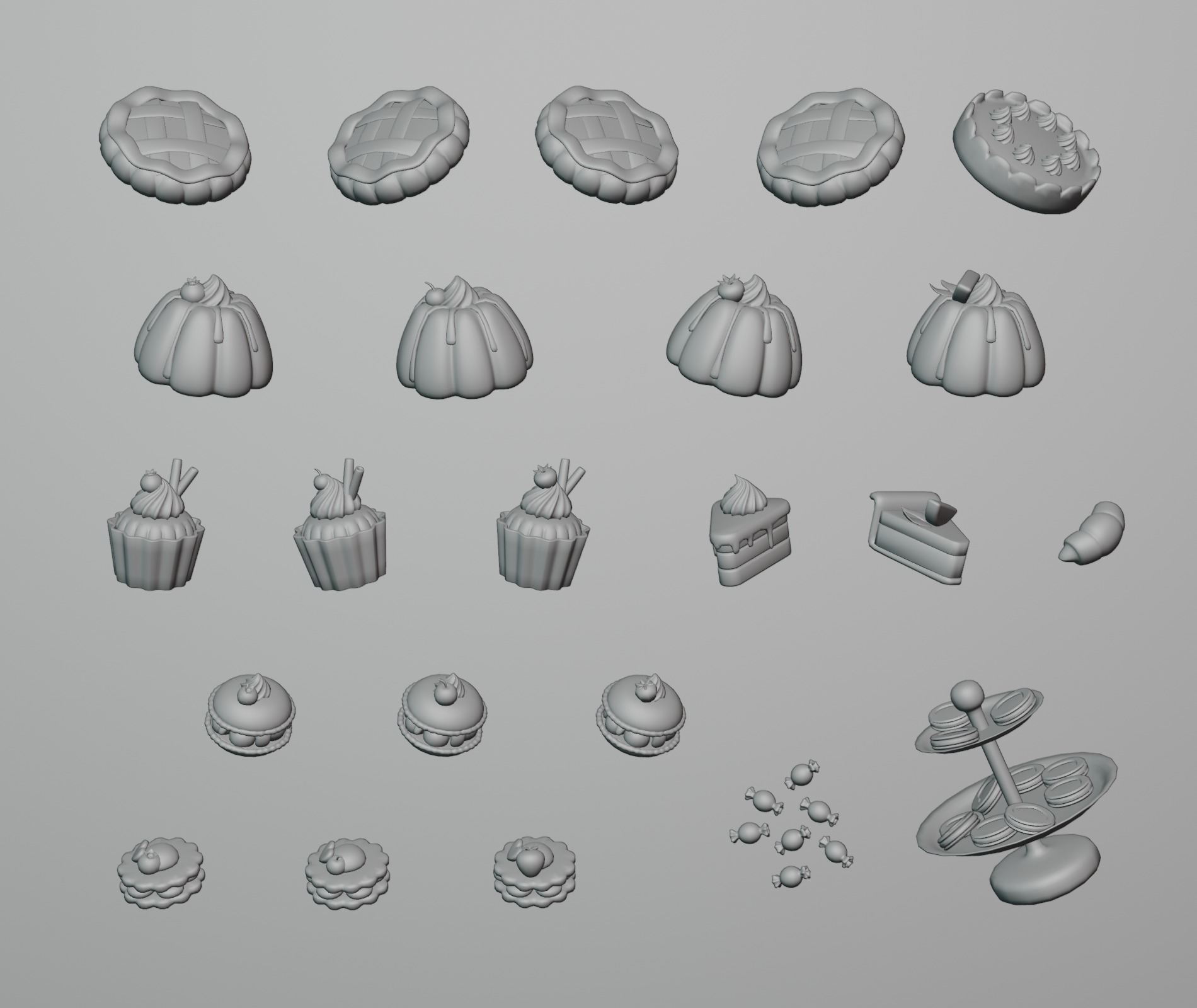Sweets Collection Low-poly 3D model_2