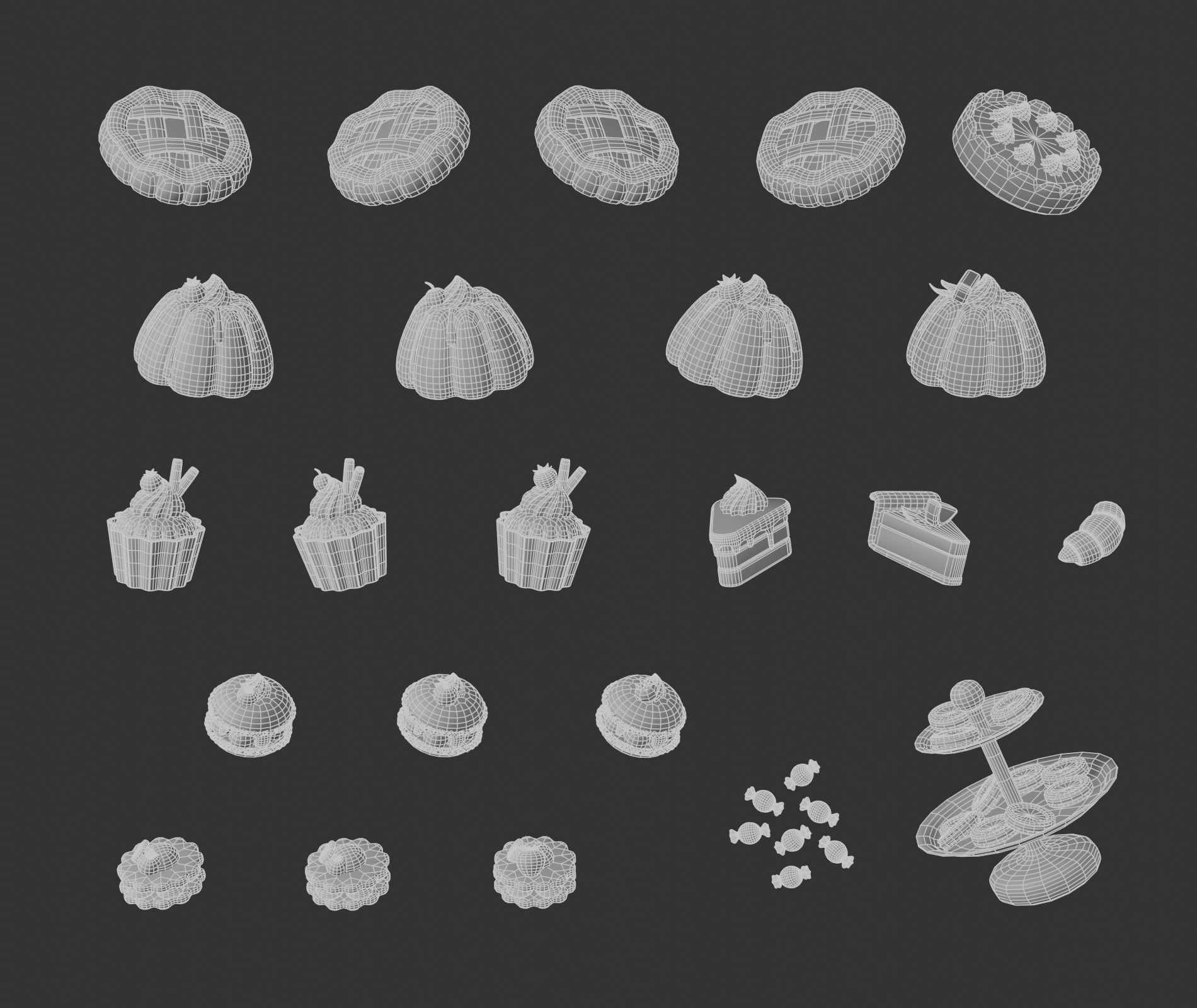 Sweets Collection Low-poly 3D model_3