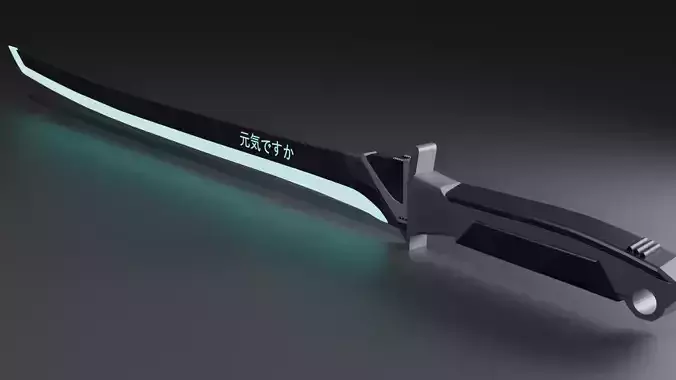 Futuristic cyberpunk style Katana