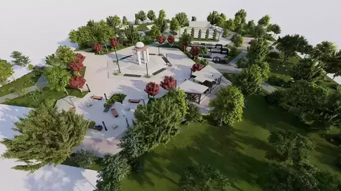 City park-Garden Park-landscape park 3D model