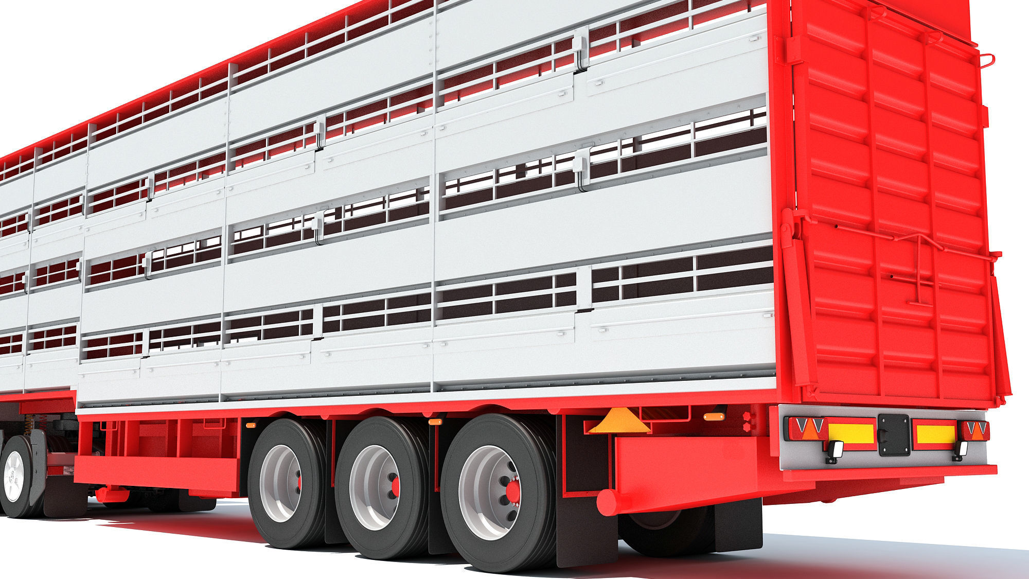 2014 Animal Transporter Semi Truck and Trailer 3D model_15