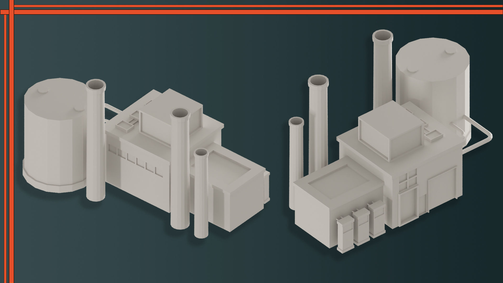 Factory Building VOL-04 Low-poly 3D model_10