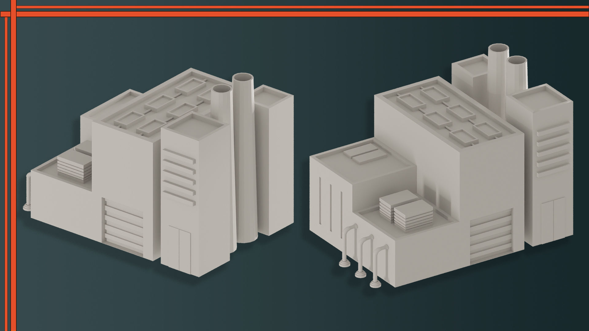 Factory Building VOL-04 Low-poly 3D model_7