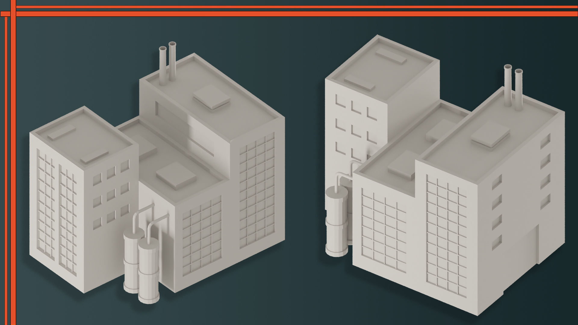 Factory Building VOL-04 Low-poly 3D model_2