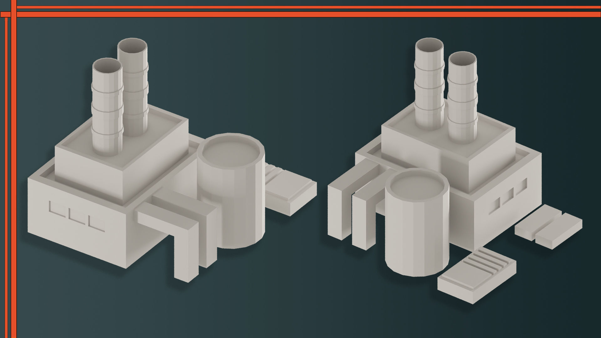 Factory Building VOL-04 Low-poly 3D model_6