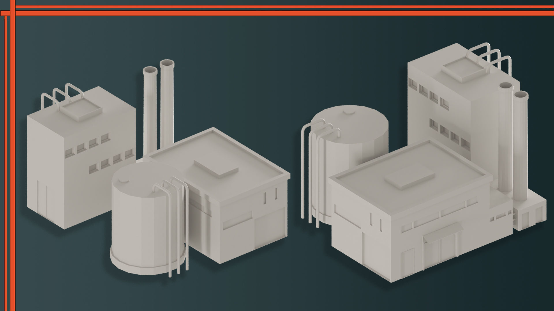 Factory Building VOL-04 Low-poly 3D model_9