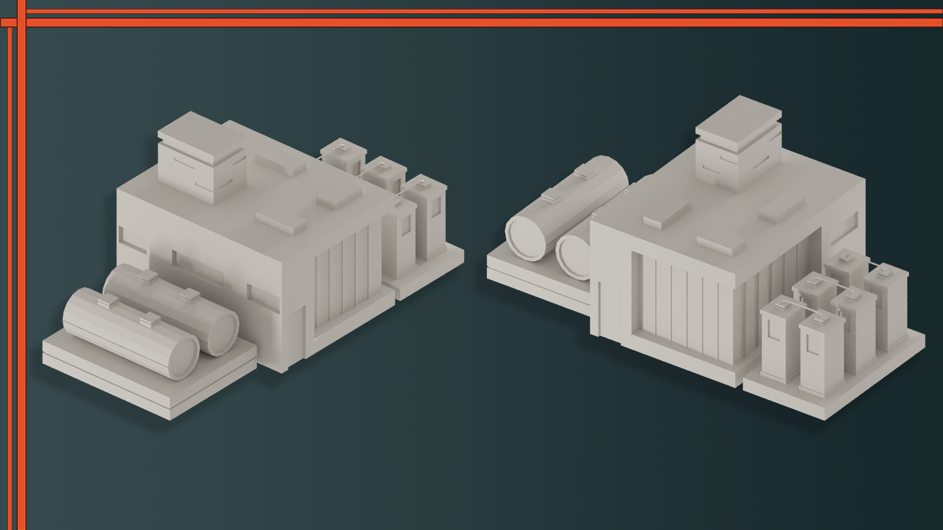 Factory Building VOL-04 Low-poly 3D model_4
