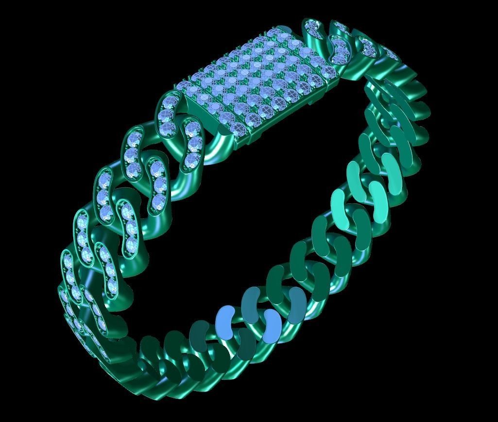 Cuban Chain Bracelet 16 3D print model_4