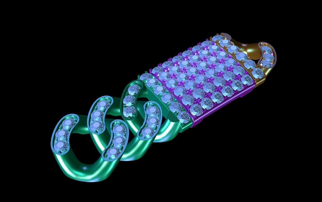 Cuban Chain Bracelet 16 3D print model_3