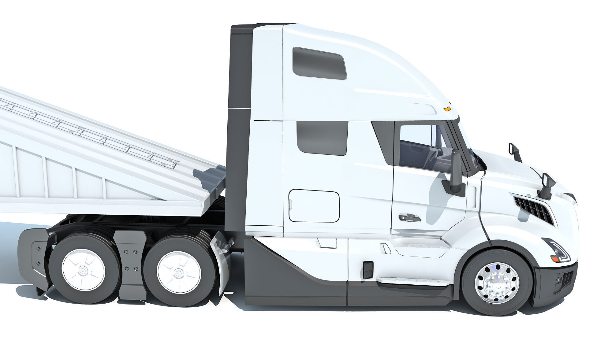 2024 Semi Truck with Bottom Dump Trailer 3D model_14