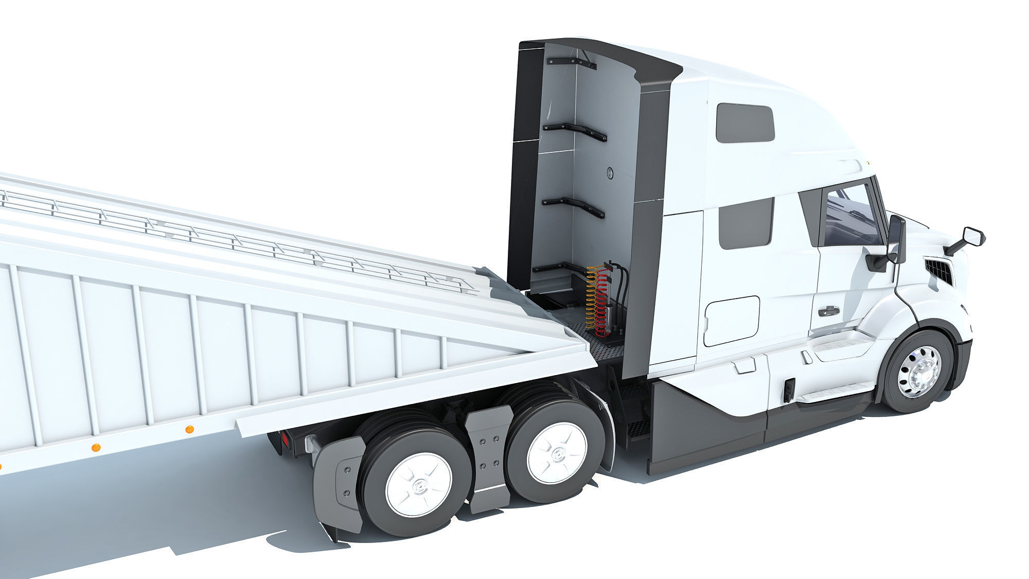 2024 Semi Truck with Bottom Dump Trailer 3D model_16