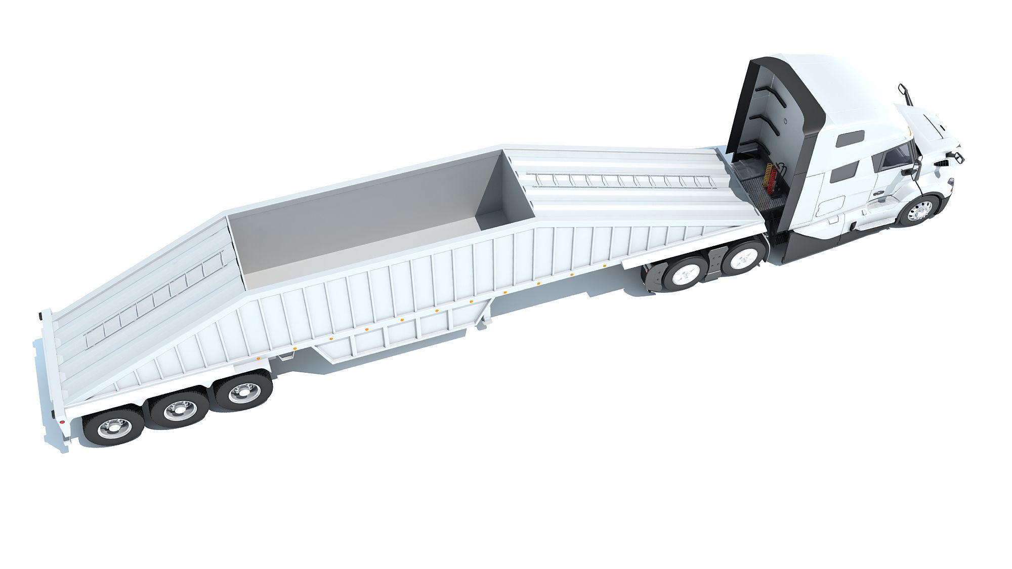 2024 Semi Truck with Bottom Dump Trailer 3D model_6