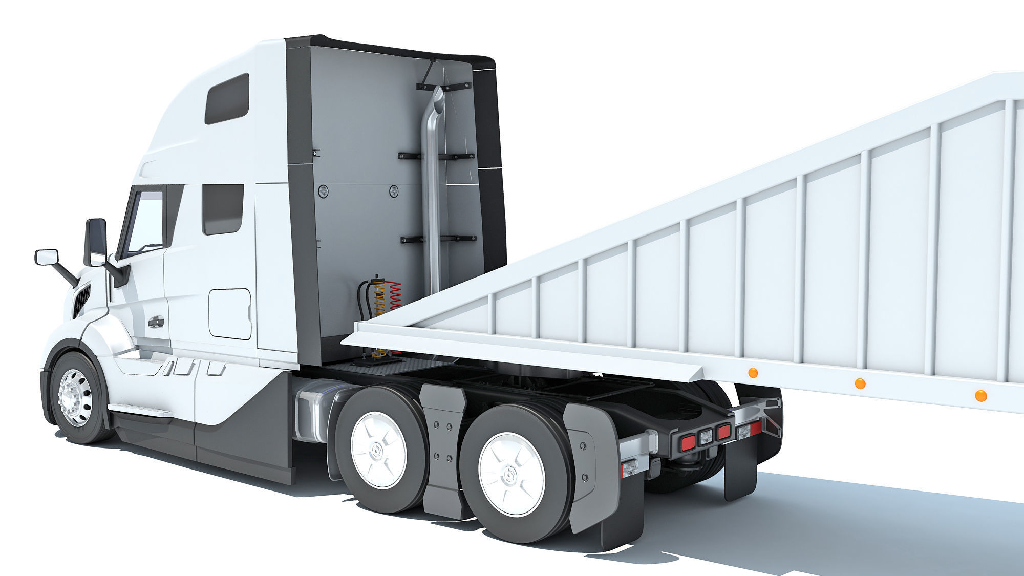 2024 Semi Truck with Bottom Dump Trailer 3D model_13