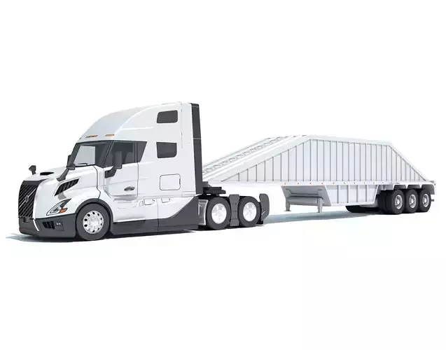 2024 Semi Truck with Bottom Dump Trailer 3D model