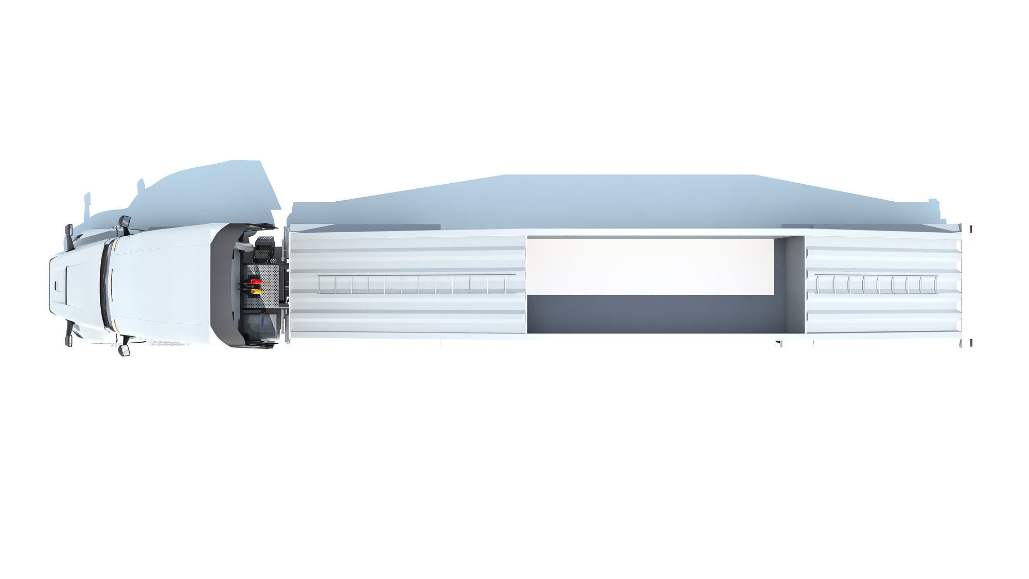 2024 Semi Truck with Bottom Dump Trailer 3D model_11