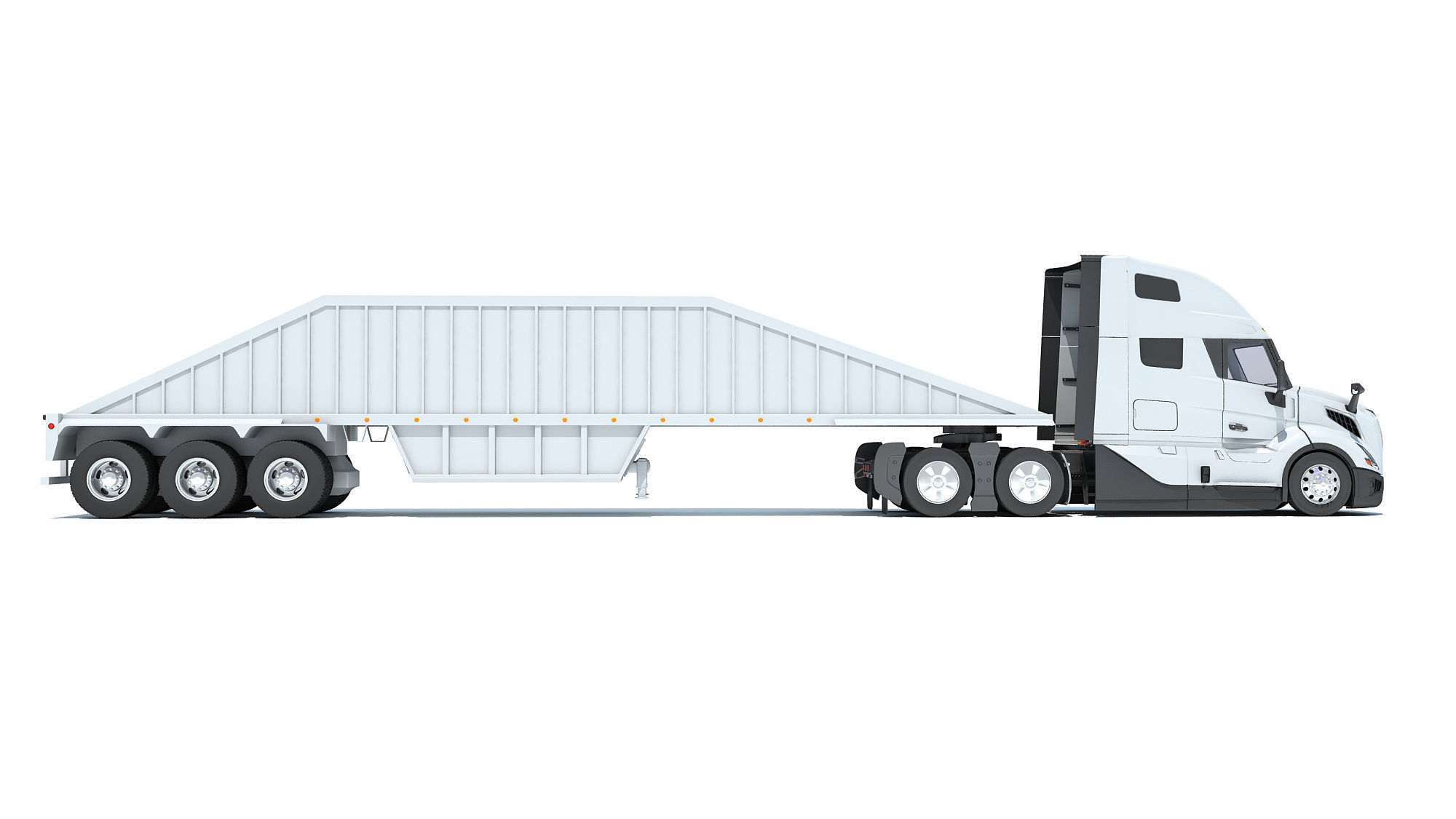 2024 Semi Truck with Bottom Dump Trailer 3D model_5