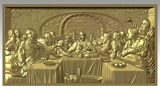 The Last Supper - Jesus Christ and the 12 Apostles Relief 