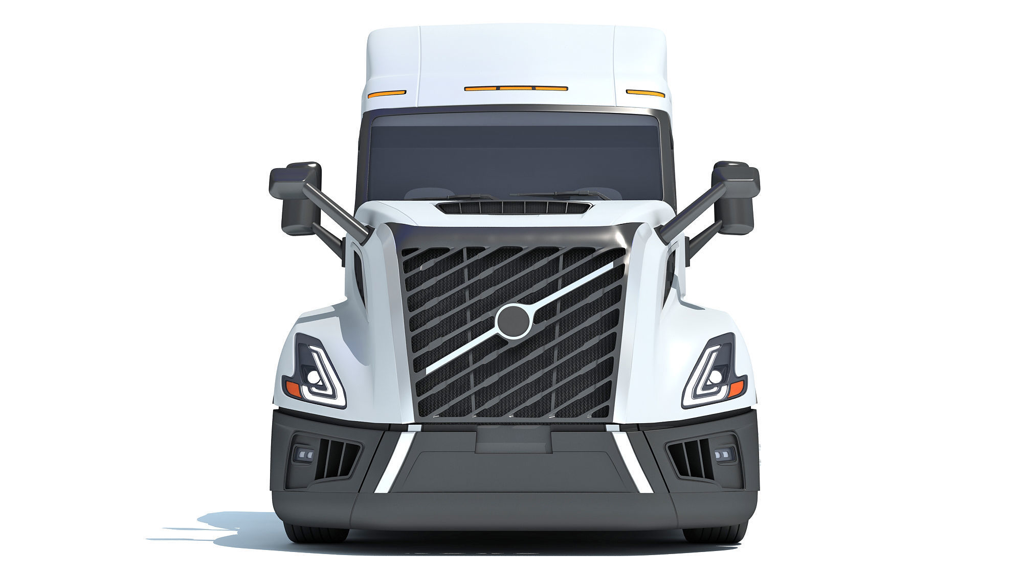 2024 Semi Truck with Flatbed Trailer 3D model_10