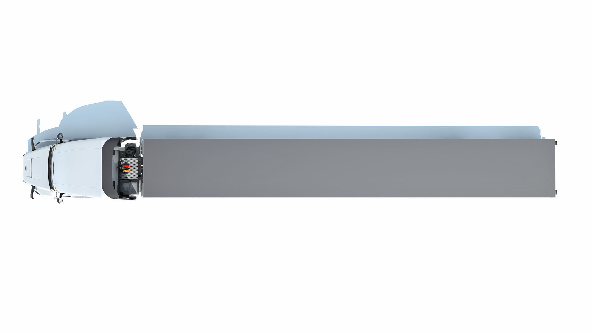 2024 Semi Truck with Flatbed Trailer 3D model_11