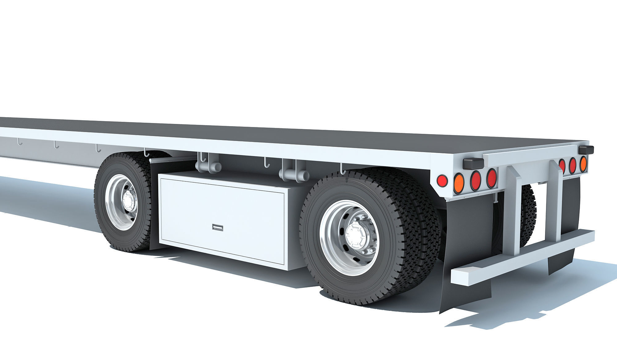 2024 Semi Truck with Flatbed Trailer 3D model_15