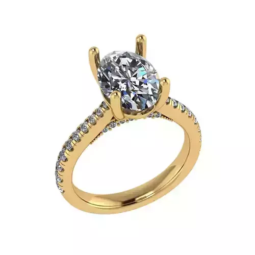 Oval solitaire diamond ring