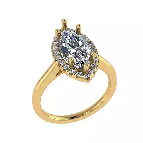 Marquise cut halo ring