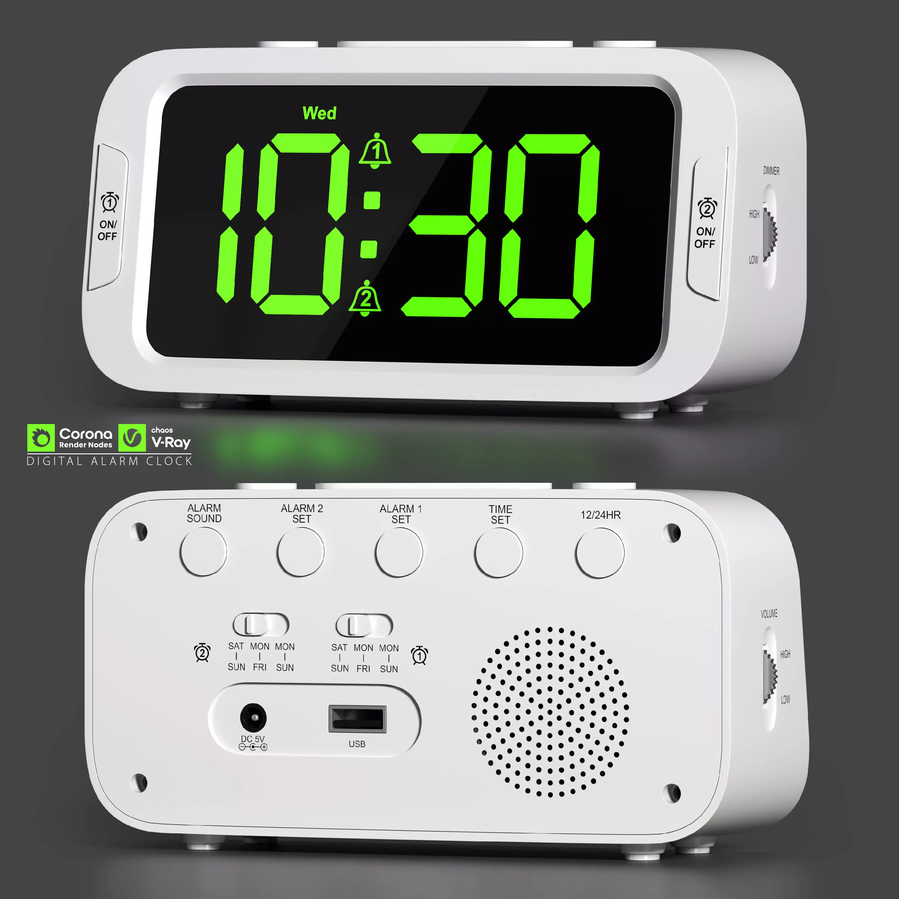 DIGITAL ALARM CLOCK 3D model