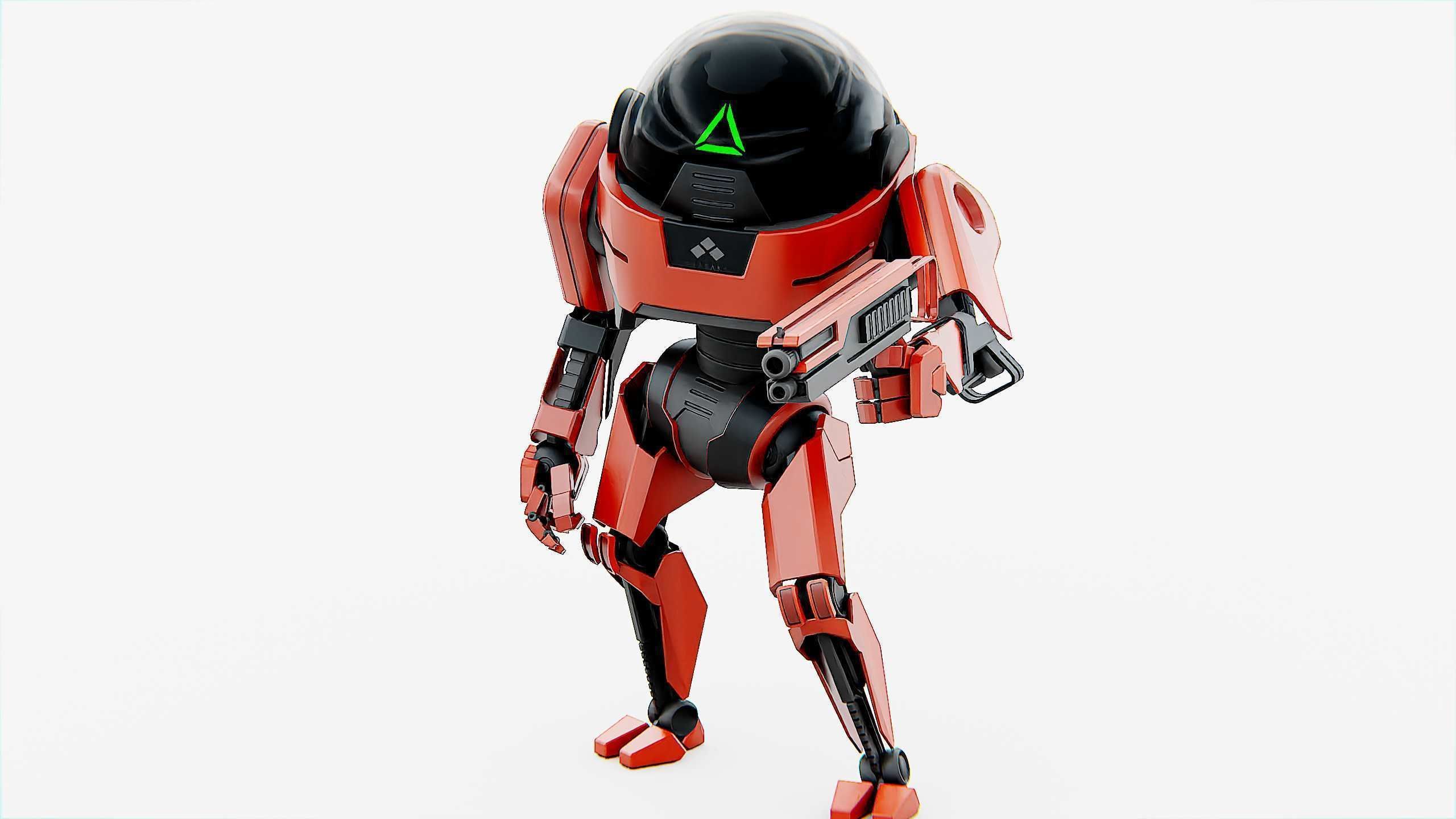 COMBAT DROID AKAR Rigged for Unreal Engine - Unity - MIXAMO 3D model_8