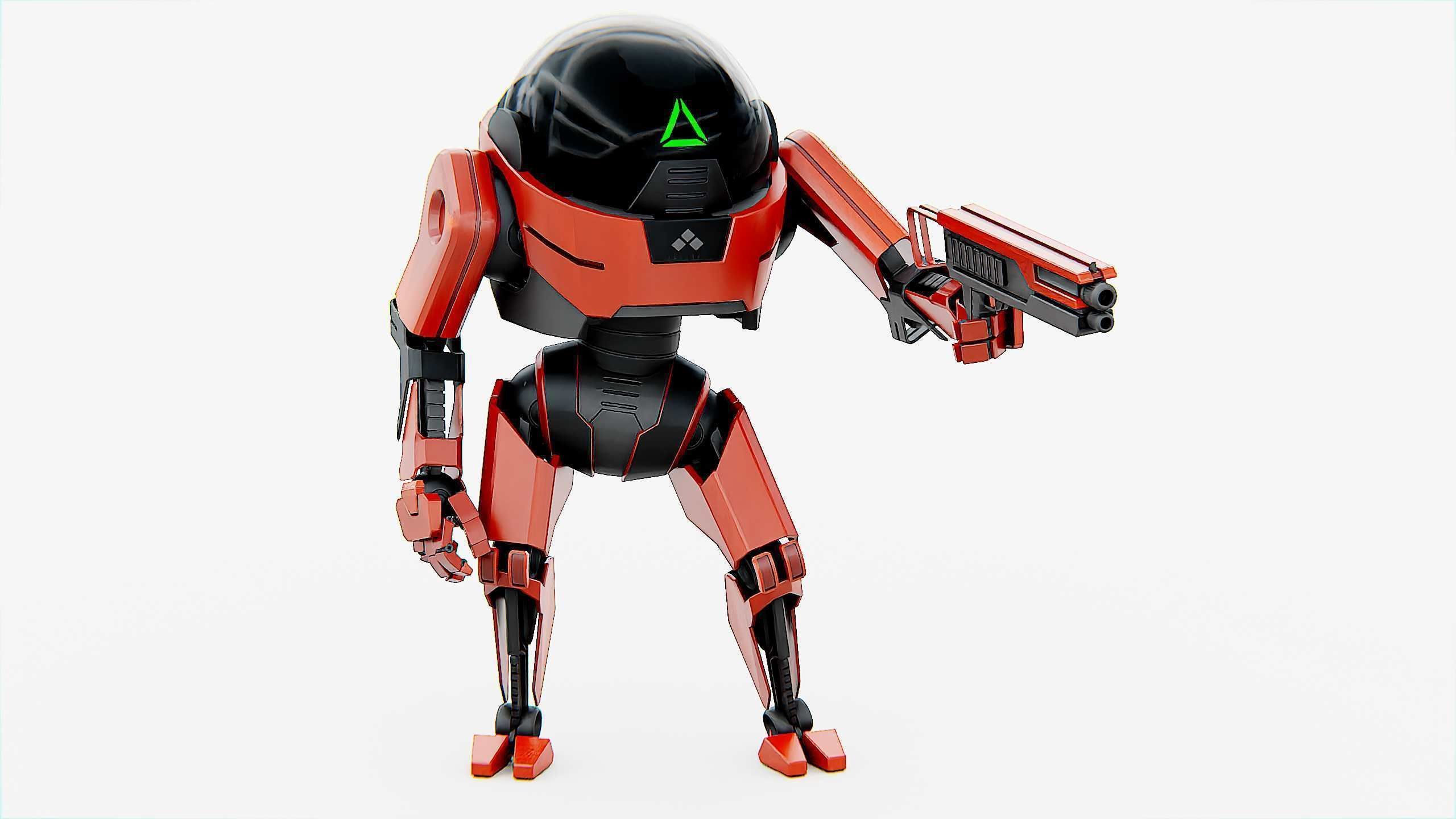 COMBAT DROID AKAR Rigged for Unreal Engine - Unity - MIXAMO 3D model_4