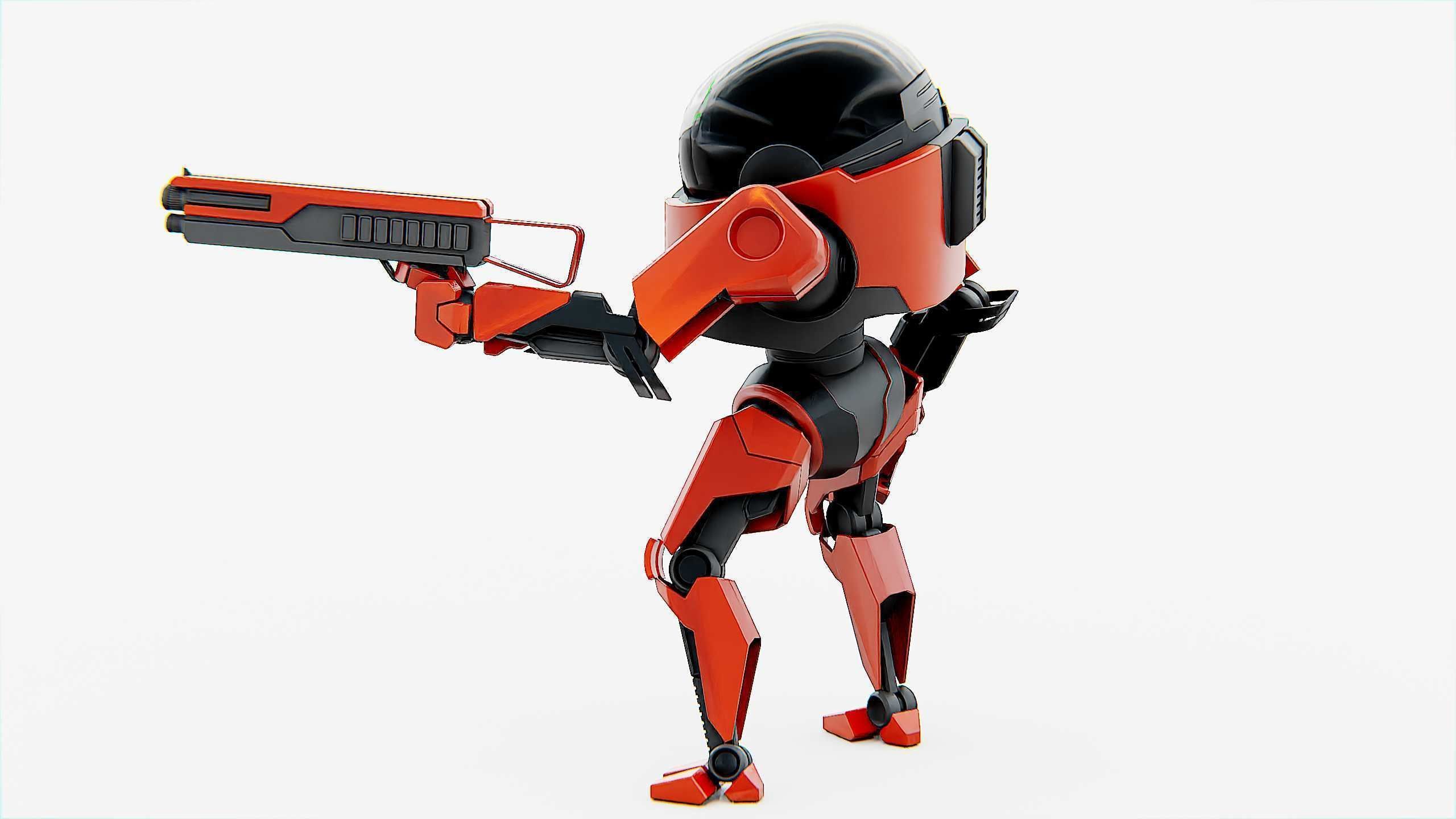 COMBAT DROID AKAR Rigged for Unreal Engine - Unity - MIXAMO 3D model_17